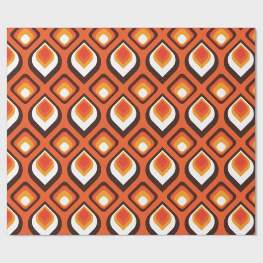 Psychedelische Orange Geschenkpapier (Flach)