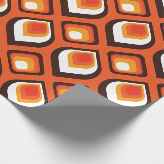Psychedelische Orange Geschenkpapier (Ecke)