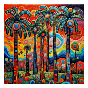 Psychedelische Palmen 3 Poster