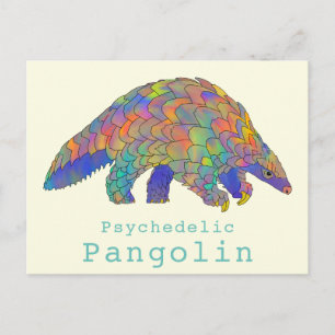 Psychedelische Pangolin gefährdete Tierarten Art Postkarte