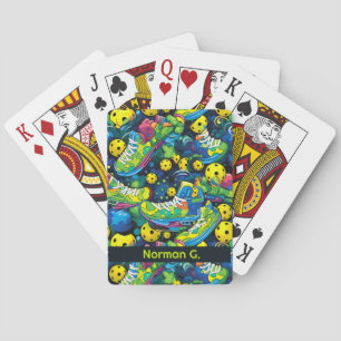 Psychedelische Pickleballs Spielkarten