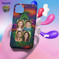 Psychedelische Pilz-Collage Familienporträt