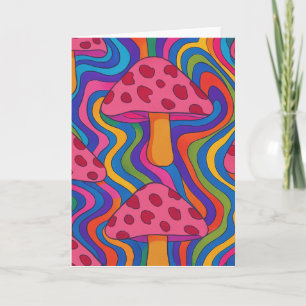 Psychedelische Pilz-Karten-Leerkarte mit Falz und  Karte