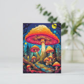 Psychedelische Pilze nach Mitternacht Postkarte (Stehend Vorderseite)