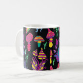 Psychedelische Pilze Regenbogenfarben Muster Kaffeetasse (Vorderseite Links)