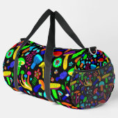 Psychedelische Pilze Retro-Blumengestalt Duffle Bag (Rechte Ecke)