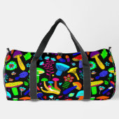 Psychedelische Pilze Retro-Blumengestalt Duffle Bag (Rückseite)
