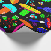 Psychedelische Pilze Retro-Blumengestalt Geschenkpapier (Ecke)