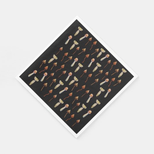 Psychedelische Pilze Serviette (Ecke)