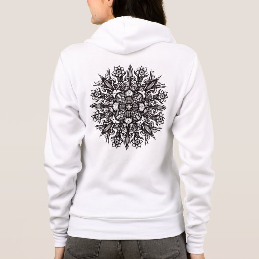 Psychedelische Pilze und Blume Niedlich Hoodie (Rückseite)