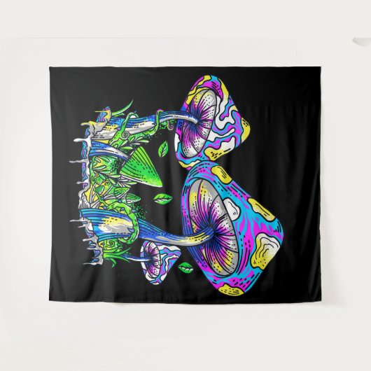 Psychedelische Pilze Wandteppich (Vorderseite (Horizontal))