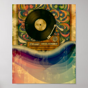 Psychedelische Plattenspieler-Kunst Poster