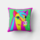 Psychedelische Pony auf Kinderzimmer Kissen (Rückseite)
