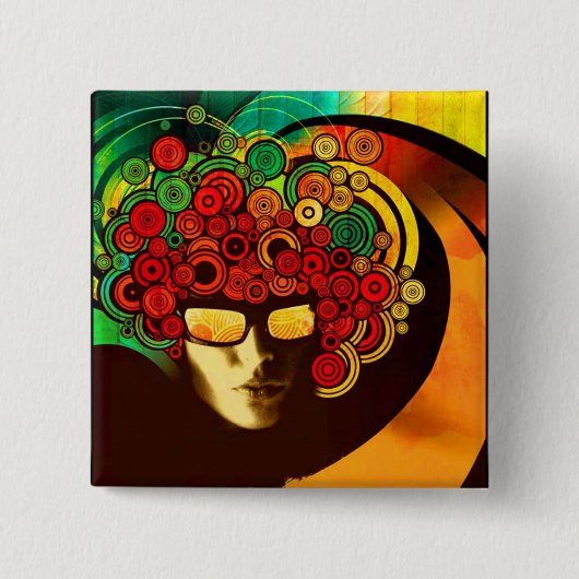 psychedelische Pop-Kunst Button (Vorderseite)