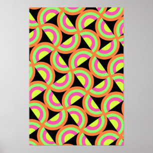 Psychedelische Quadrate Poster