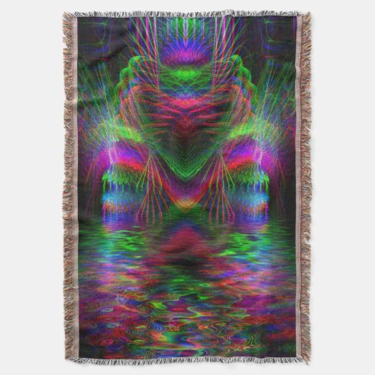 Psychedelische Rainbow-Liebe Heart Woven Throw Bla Decke (Vorderseite Vertikal)