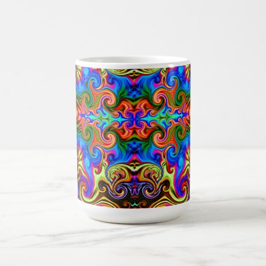 Psychedelische Rainbow Neon Super-Trippy Coffee Ta Kaffeetasse (Mittel)