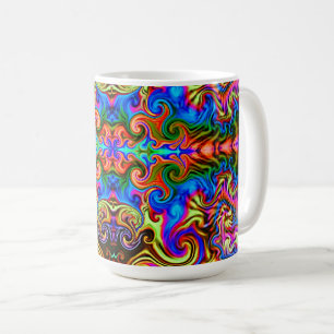 Psychedelische Rainbow Neon Super-Trippy Coffee Ta Kaffeetasse