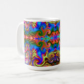 Psychedelische Rainbow Neon Super-Trippy Coffee Ta Kaffeetasse (Vorderseite Links)