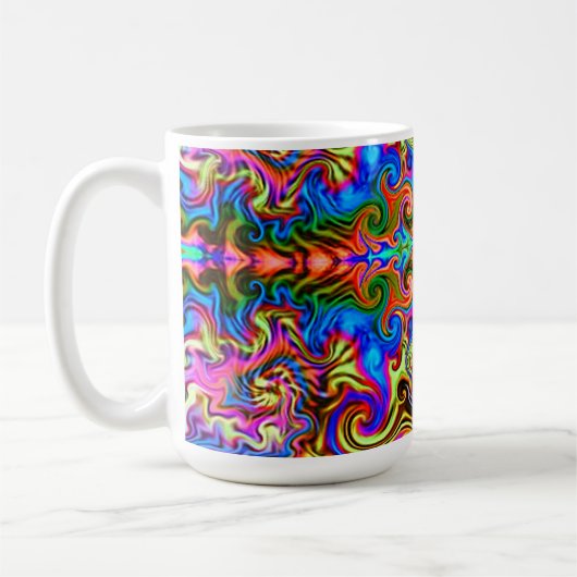 Psychedelische Rainbow Neon Super-Trippy Coffee Ta Kaffeetasse (Links)