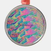 Psychedelische Rainbows Thunder_Cove Metal Ornamen Ornament Aus Metall (Vorne)
