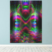 Psychedelische Regenbogen-Liebe Herz-Wrapped Canva Leinwanddruck (Insitu (Holzboden))