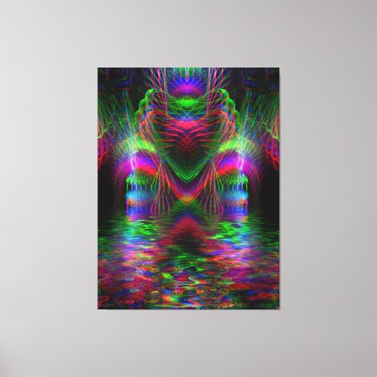 Psychedelische Regenbogen-Liebe Herz-Wrapped Canva Leinwanddruck (Vorderseite)
