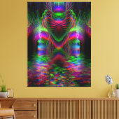 Psychedelische Regenbogen-Liebe Herz-Wrapped Canva Leinwanddruck (Insitu (Wohnzimmer))