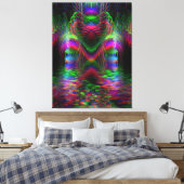 Psychedelische Regenbogen-Liebe Herz-Wrapped Canva Leinwanddruck (Insitu (Schlafzimmer))