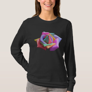 Psychedelische Regenbogen-Rose T-Shirt