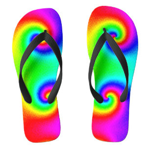 Psychedelische Regenbogen-Spirale der Transformati Badesandalen