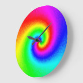 Psychedelische Regenbogen-Spirale der Transformati Große Wanduhr (Winkel)