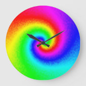 Psychedelische Regenbogen-Spirale der Transformati Große Wanduhr (Vorderseite)