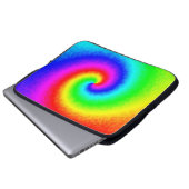 Psychedelische Regenbogen-Spirale der Transformati Laptopschutzhülle (Vorne Knopf)