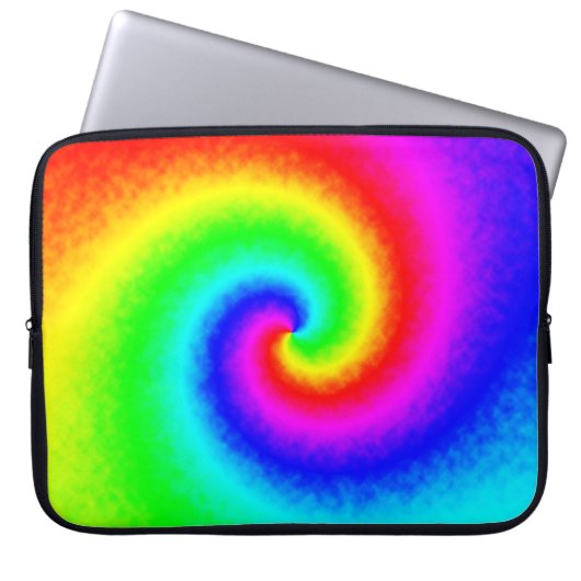 Psychedelische Regenbogen-Spirale der Transformati Laptopschutzhülle (Vorderseite)