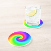 Psychedelische Regenbogen-Spirale der Transformati Sandstein Untersetzer (Seite)