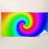 Psychedelische Regenbogen-Spirale der Transformati Strandtuch (Vorderseite)