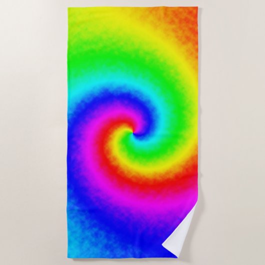 Psychedelische Regenbogen-Spirale der Transformati Strandtuch (Vorderseite)