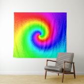 Psychedelische Regenbogen-Spirale der Transformati Wandteppich (Beispiel (Horizontal))