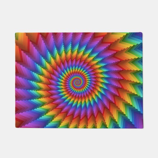 Psychedelische Regenbogen-Spiralen-Tür-Matte Fußmatte (Vorderseite)