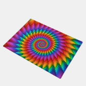 Psychedelische Regenbogen-Spiralen-Tür-Matte Fußmatte (Schrägansicht)