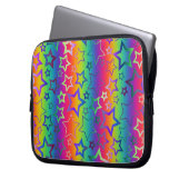 Psychedelische Regenbogen-Sterne Laptopschutzhülle (Vorderseite Links)