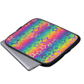 Psychedelische Regenbogen-Sterne Laptopschutzhülle (Vorne Knopf)