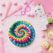 Psychedelische Regenbogen-Tie-Dye-Retro-Papierplat Pappteller (Party)