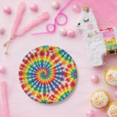 Psychedelische Regenbogen-Tie-Dye-Retro-Papierplat Pappteller (Party)