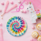 Psychedelische Regenbogen-Tie-Dye-Retro-Papierplat Pappteller (Party)