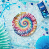 Psychedelische Regenbogen-Tie-Dye-Retro-Papierplat Pappteller (Party)