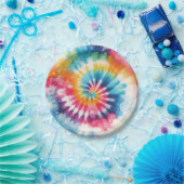 Psychedelische Regenbogen-Tie-Dye-Retro-Papierplat Pappteller (Party)