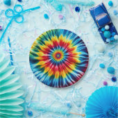 Psychedelische Regenbogen-Tie-Dye-Retro-Papierplat Pappteller (Party)