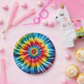 Psychedelische Regenbogen-Tie-Dye-Retro-Papierplat Pappteller (Party)